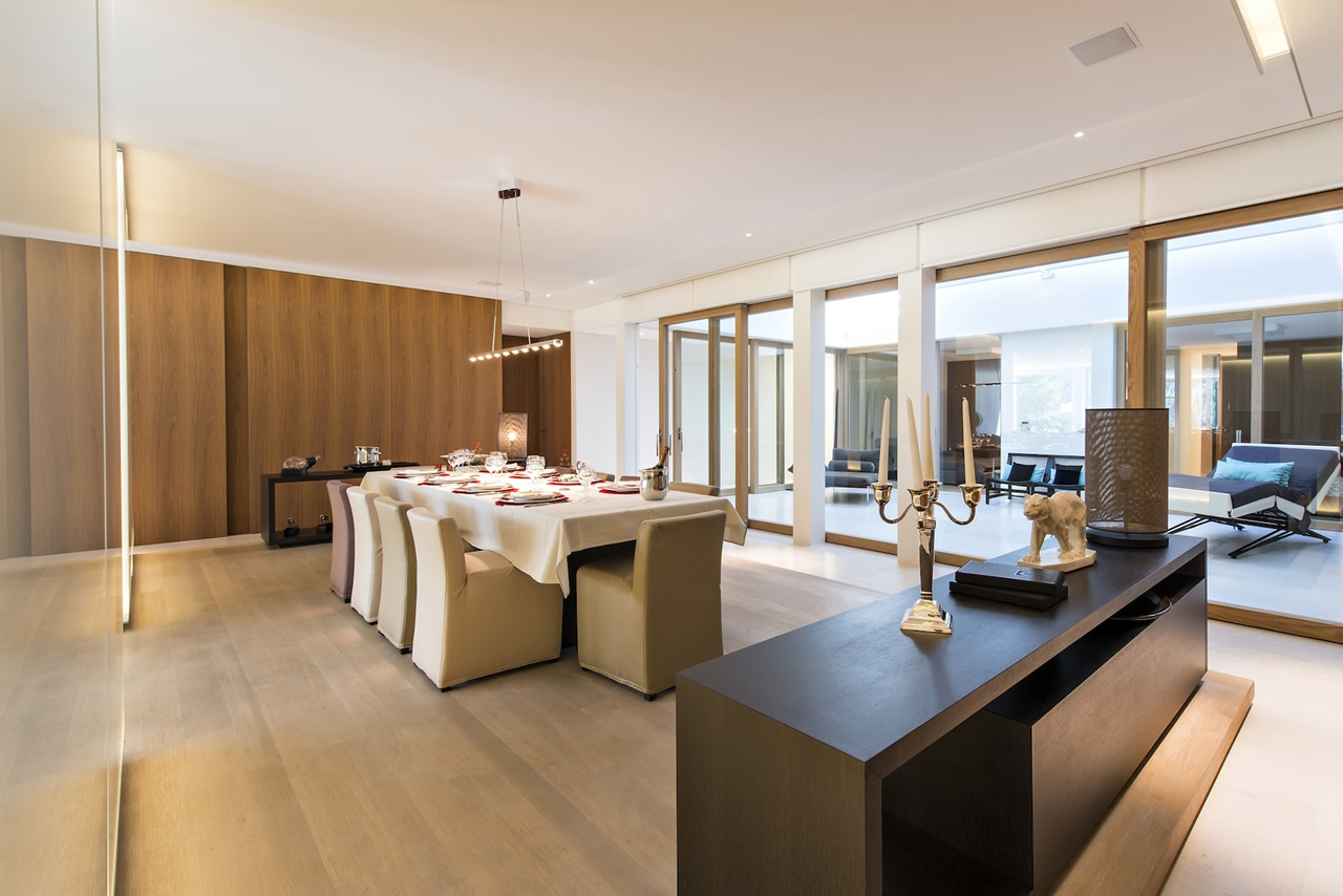 Dining area in The Loft in St Moritz