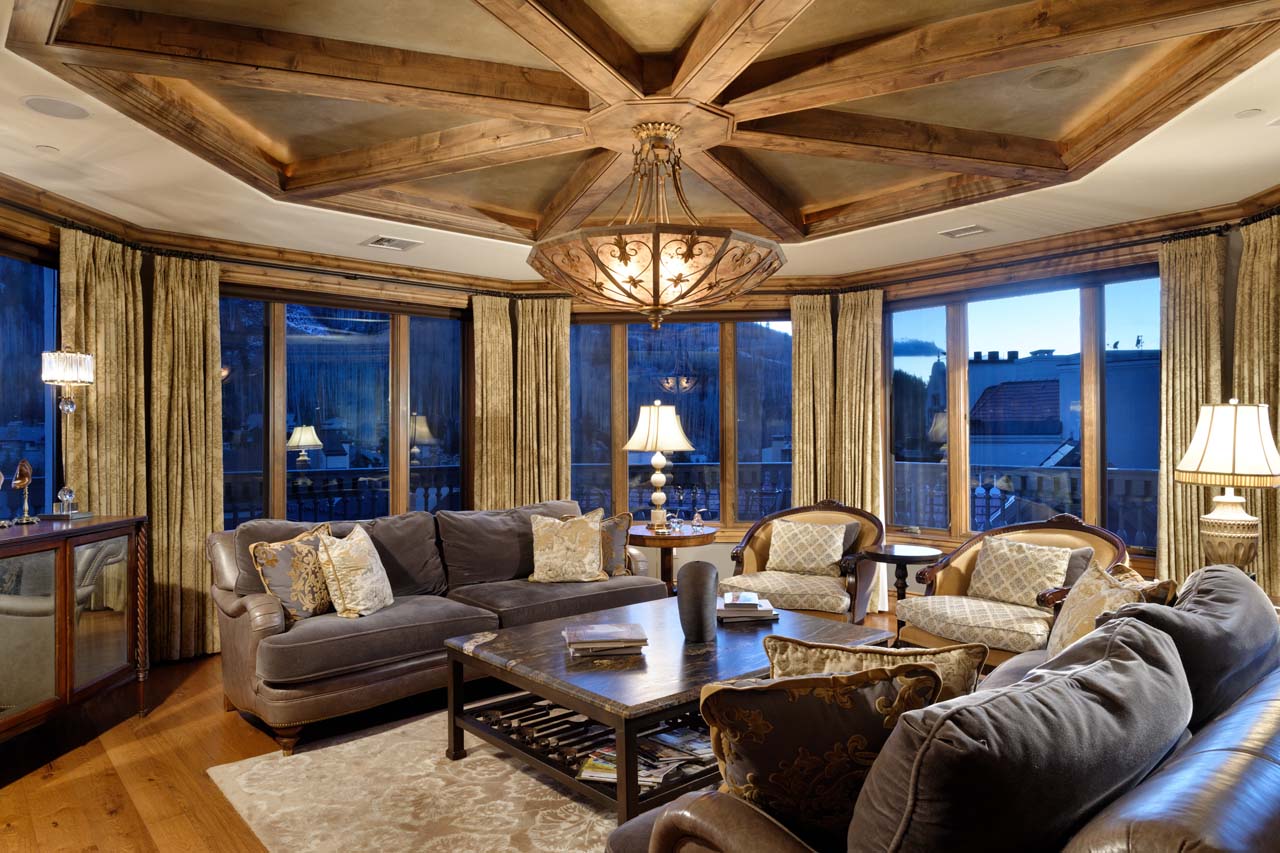 Living area of Arrabelle Chalet in Vail, Colorado