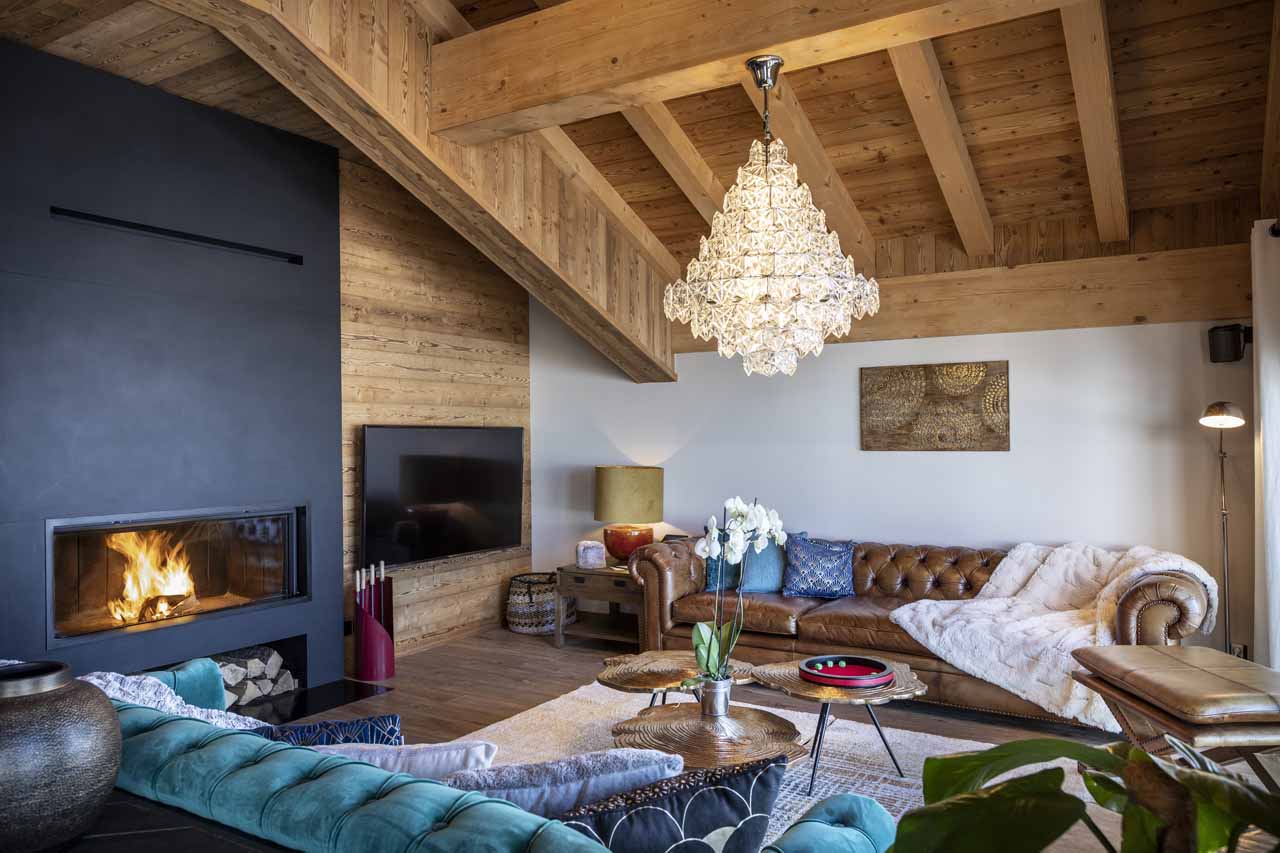 Fireplace at Chalet Cullinan in Val Thorens