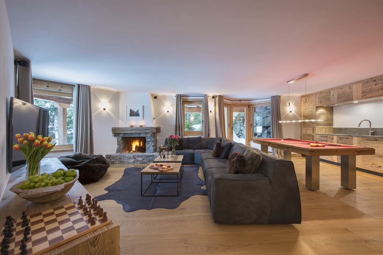 Living area of Chalet Delormes in Verbier