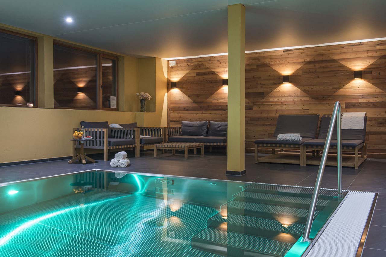 Pool and spa relaxation at Chalet Elena in Zermatt