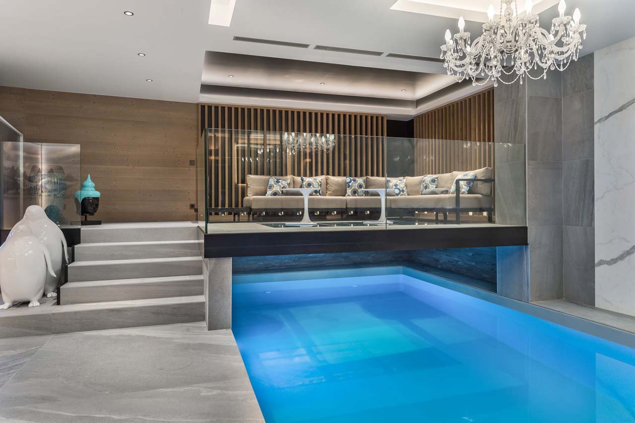 Indoor swimming pool at Chalet Elixir in Courchevel 1850