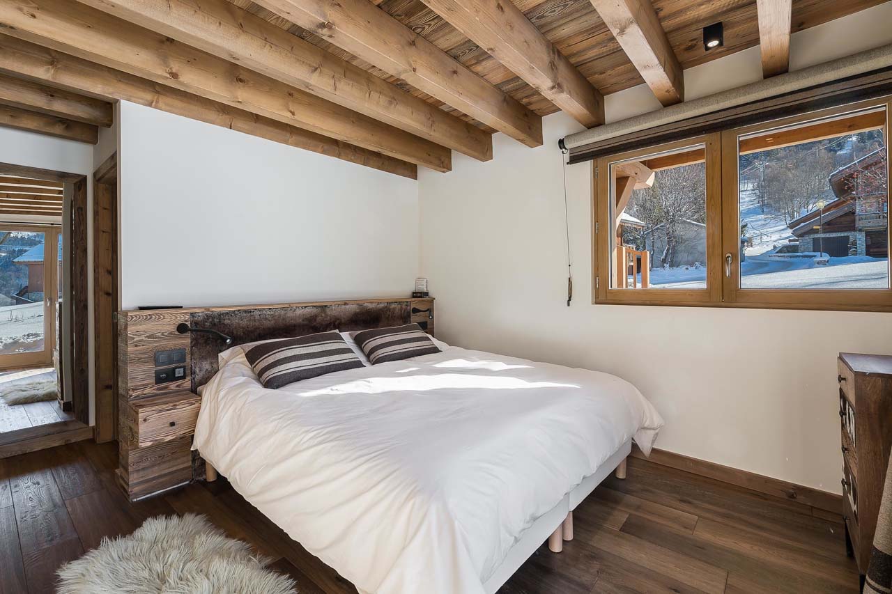 Bedroom one at Chalet Fontany in Meribel