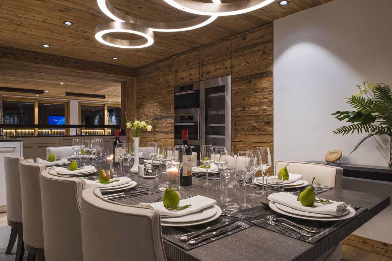 Dining table at Chalet La Datcha in verbier