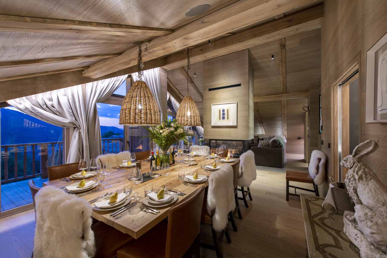 Chalet La Loze dining area in Meribel