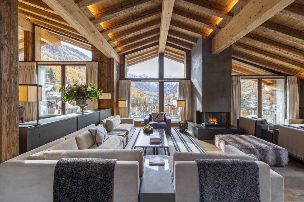 Chalet Les Anges in Zermatt living area