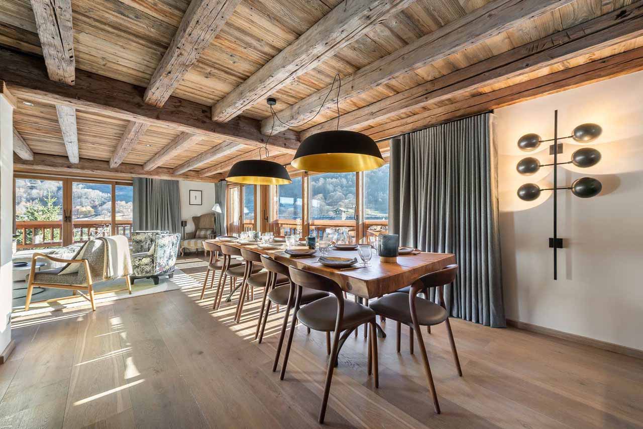 Dining table at Chalet Les Voutes in Meribel