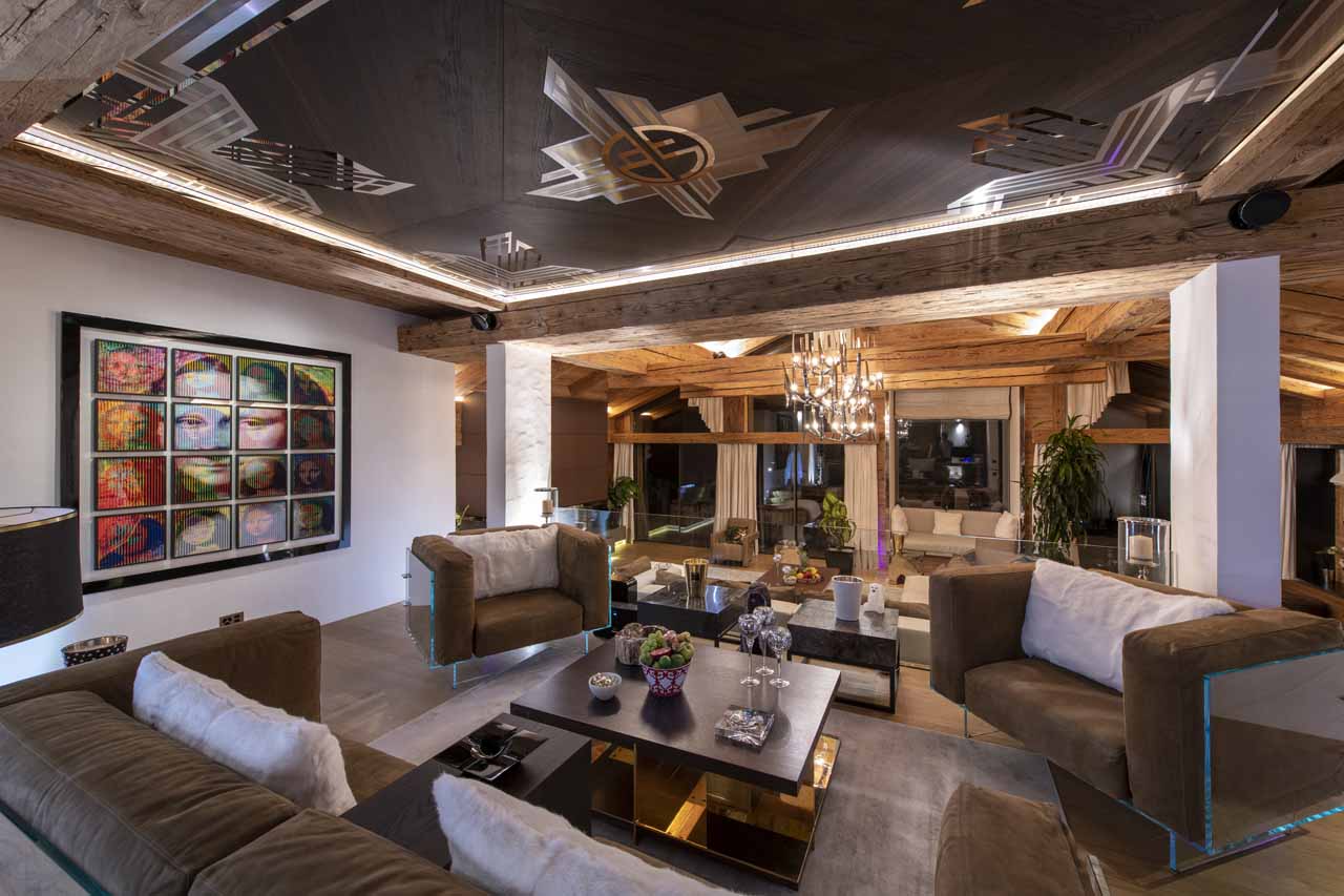 Living area of Chalet Marmottiere in Les Esserts, Verbier