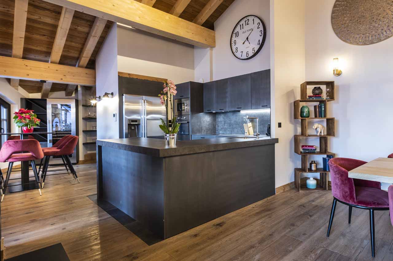 Kitchen at Chalet Orlov in Val Thorens