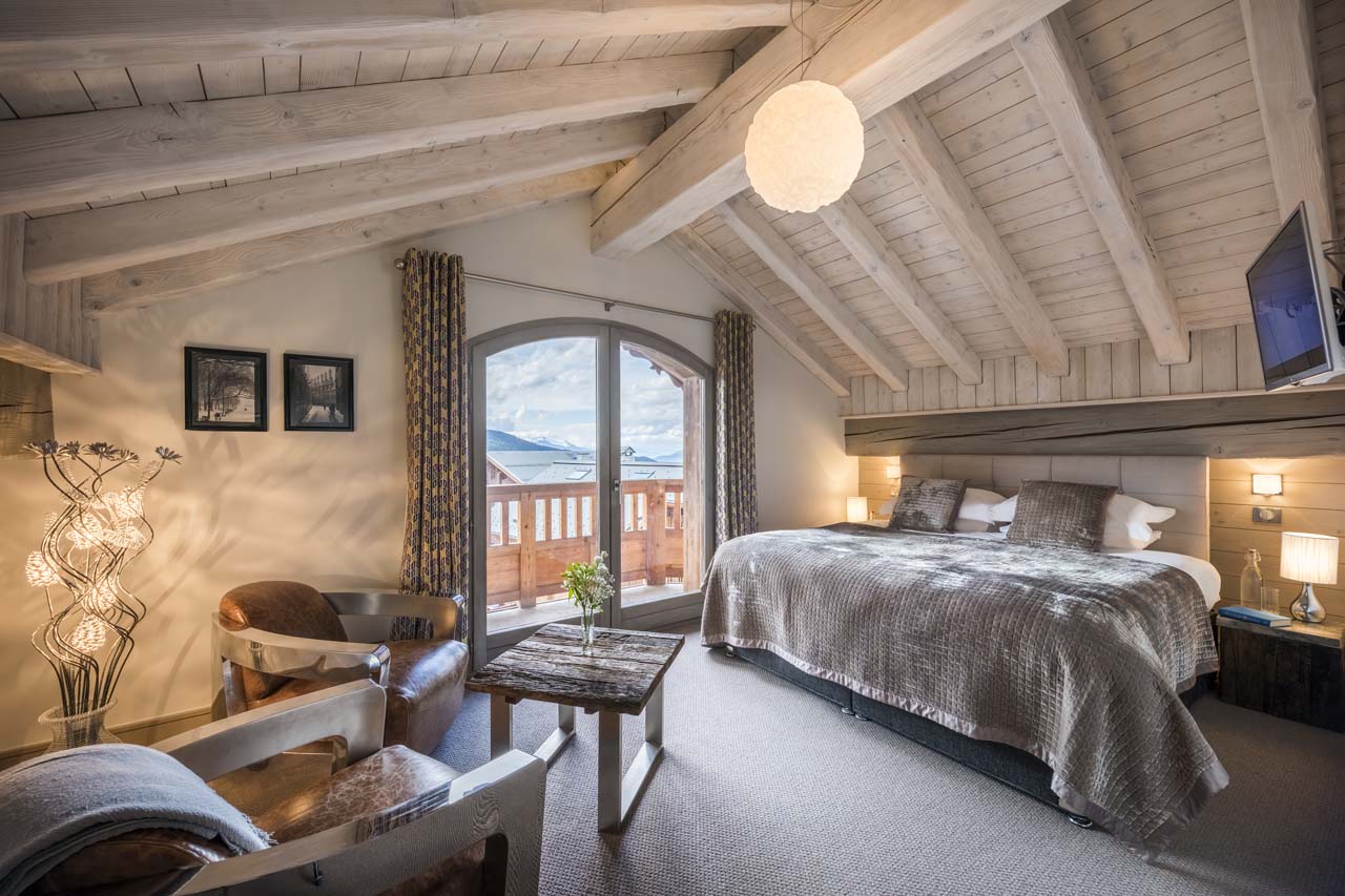 Bedroom one at Chalet Pont du Cam in Meribel