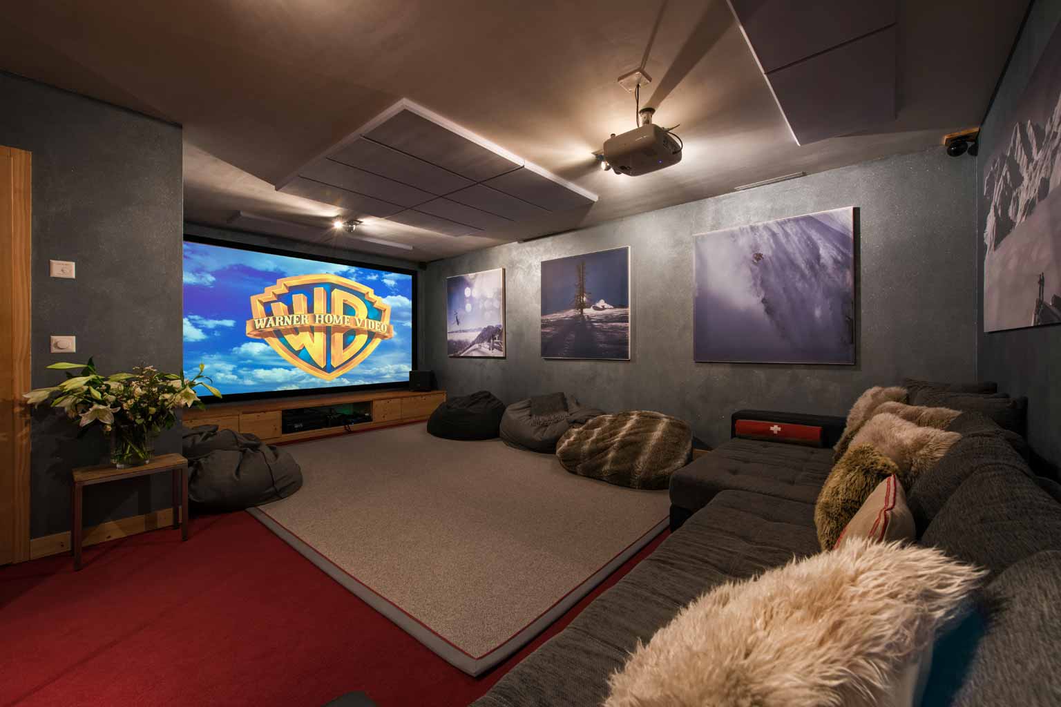 Cinema room at Chalet Rock in Verbier