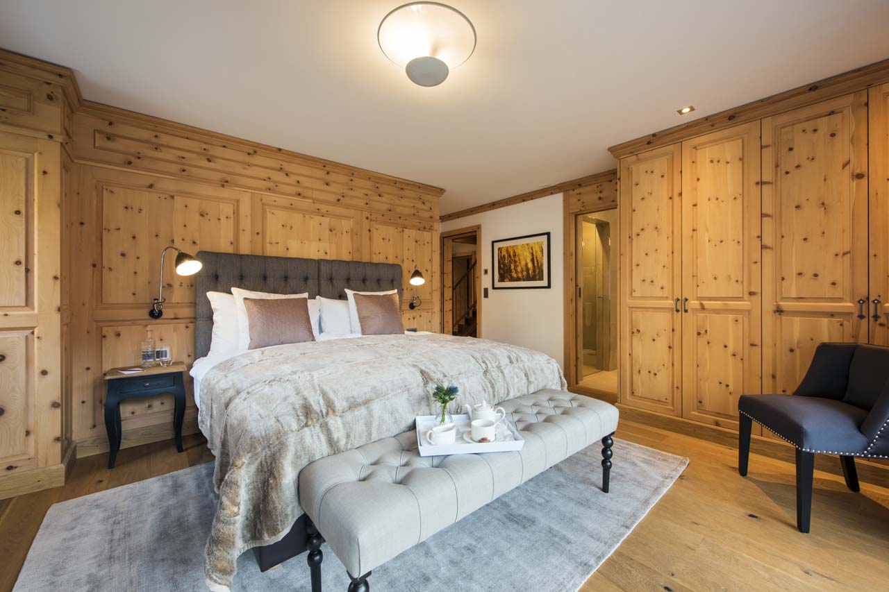 Bedroom one at Chalet Shalimar in Zermatt