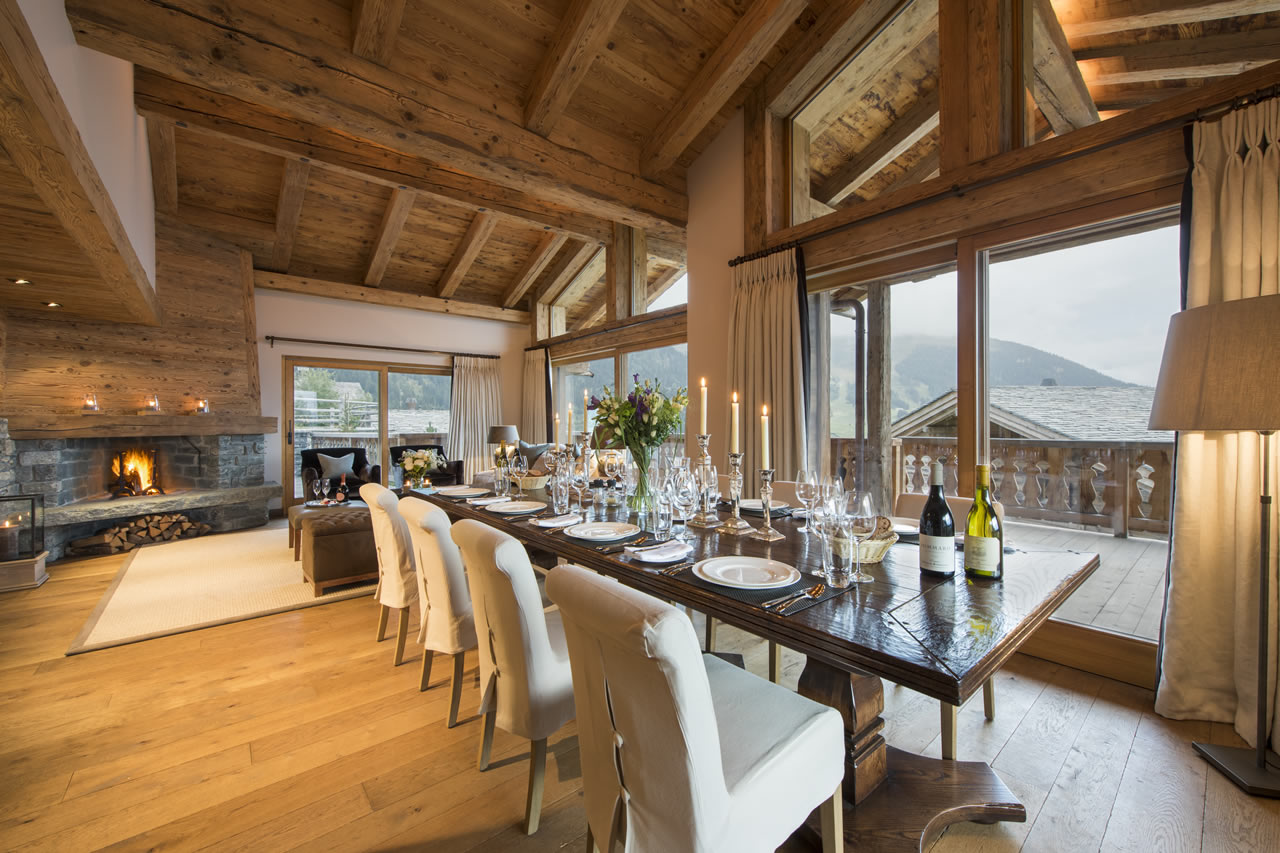 Dining area of Alpine Estate in Verbier
