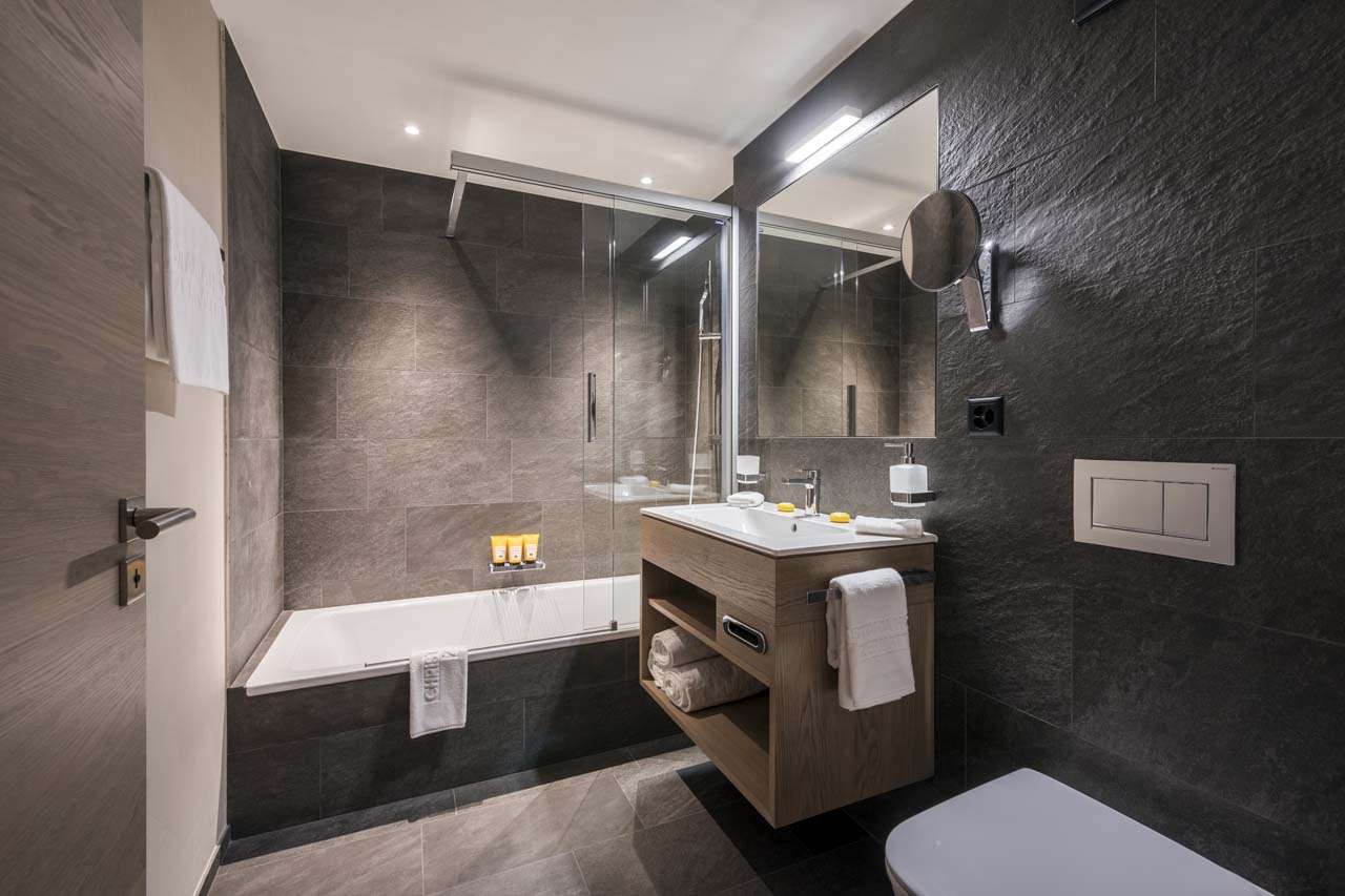 En-suite bathroom at Christiania Apartment 4 in Zermatt