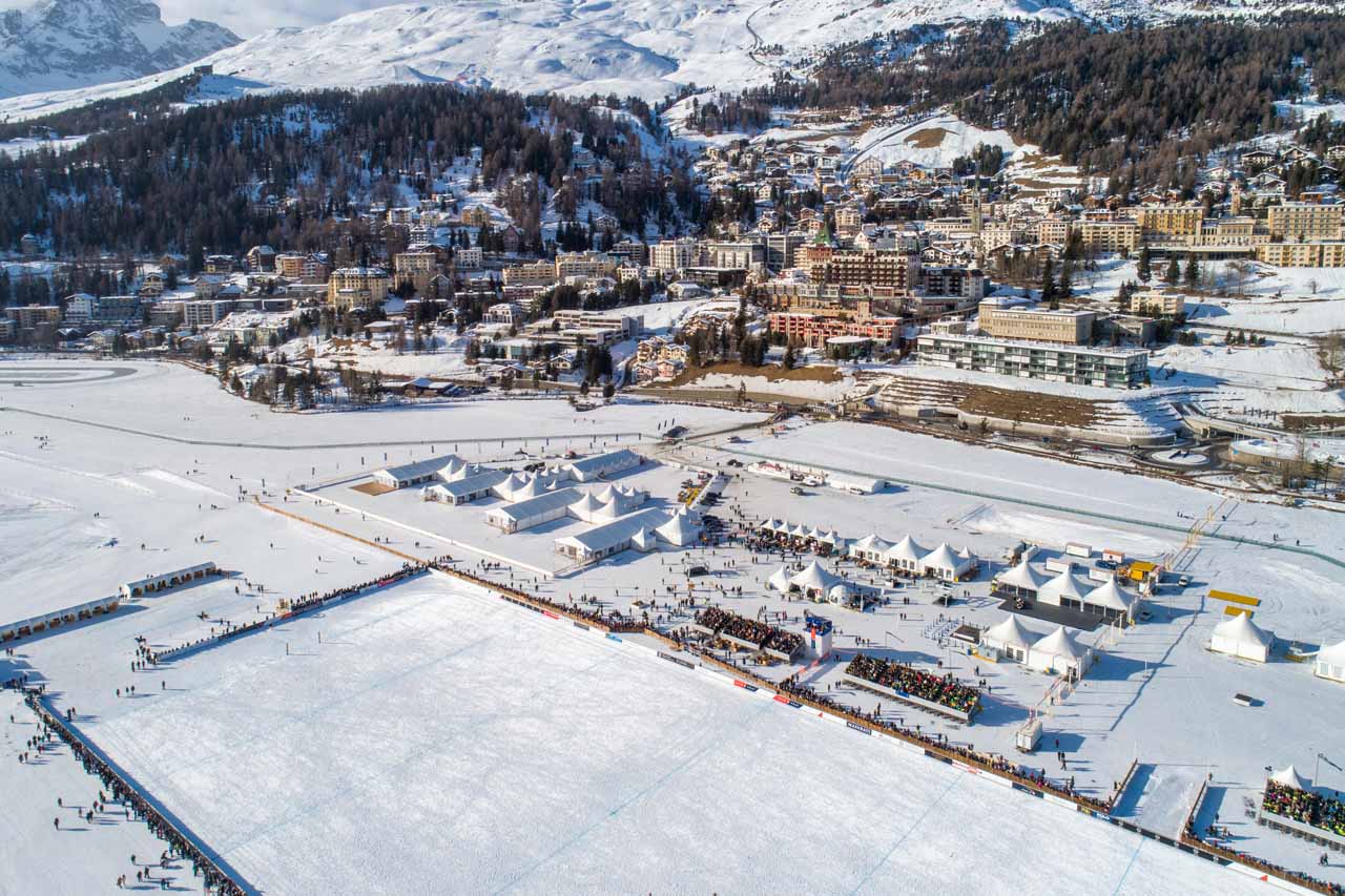 Frozen lake for Snow Polo St Moritz
