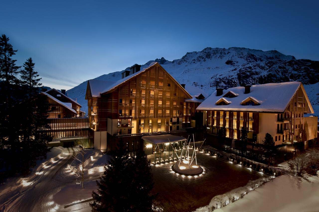 Exterior of the Chedi Hotel in Andermatt