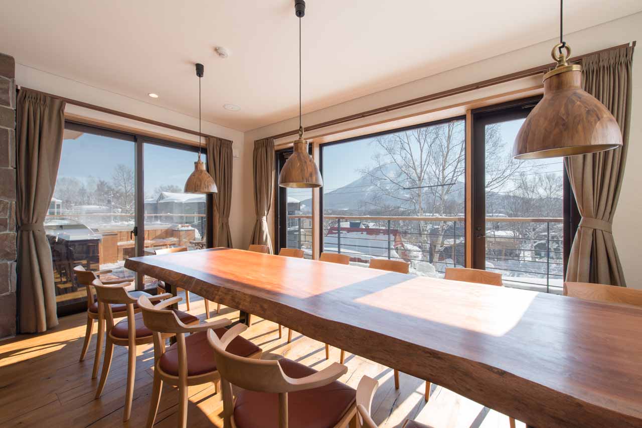 Dining table at Hakuchozan in Niseko