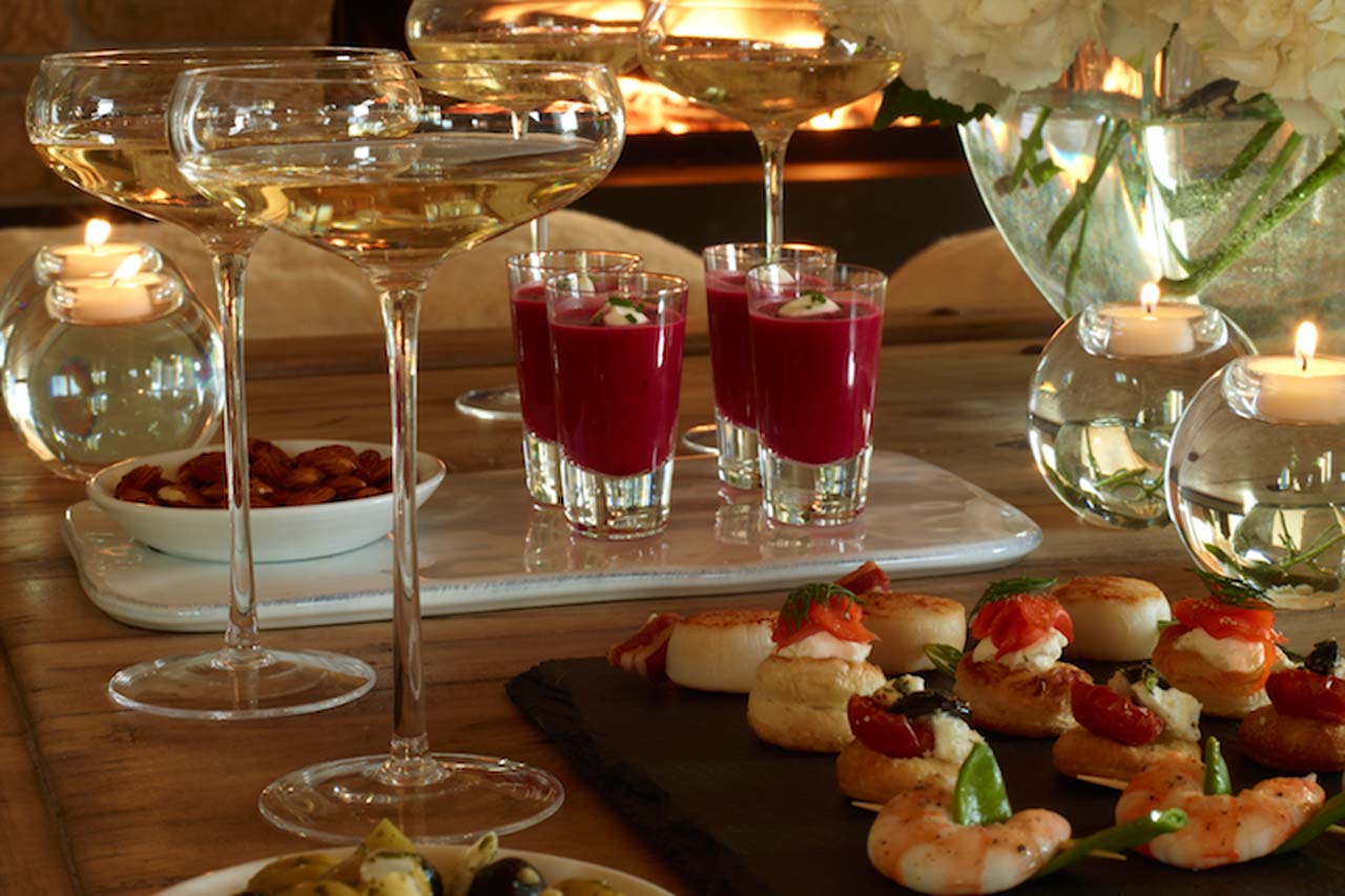 Canapes at Haus Alpina in Klosters