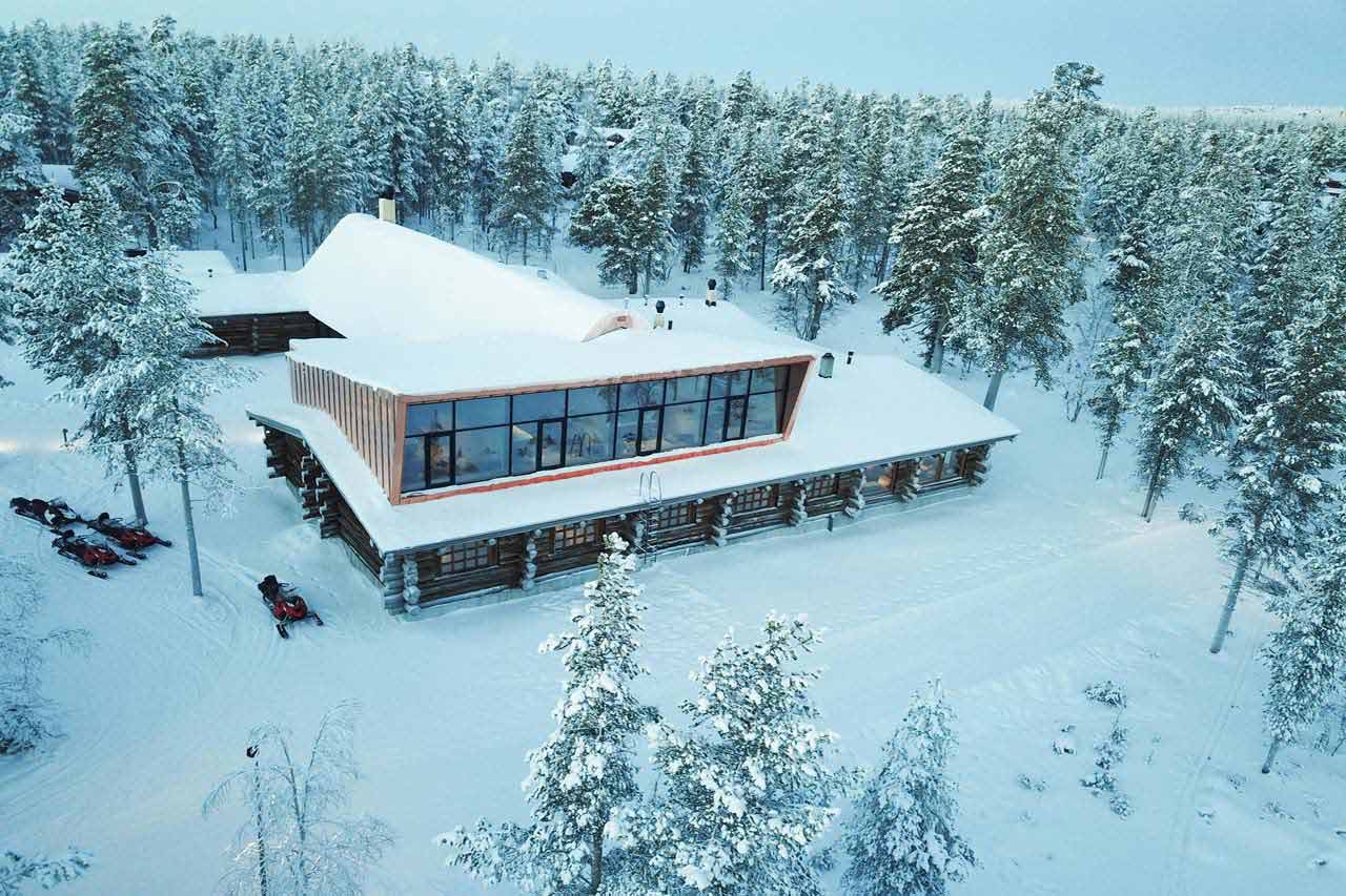 Exterior of Javri Lodge in Finland