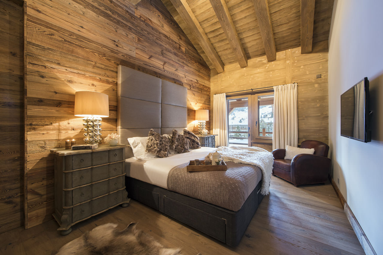 Bedroom one in Le Daray Penthouse in Verbier