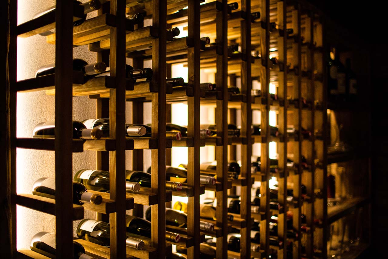 Wine rack at Montfort Lodge in St Anton