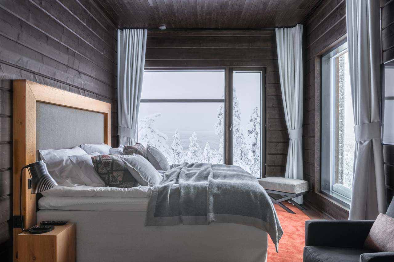 Bedroom at Octola Lodge in Finland
