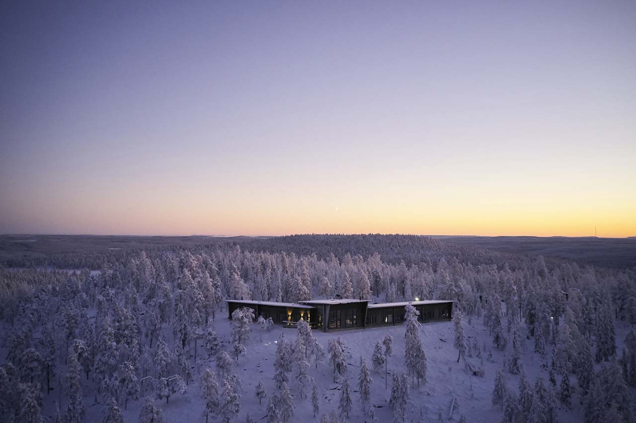 Aerial view of Octola Lodge in Finland