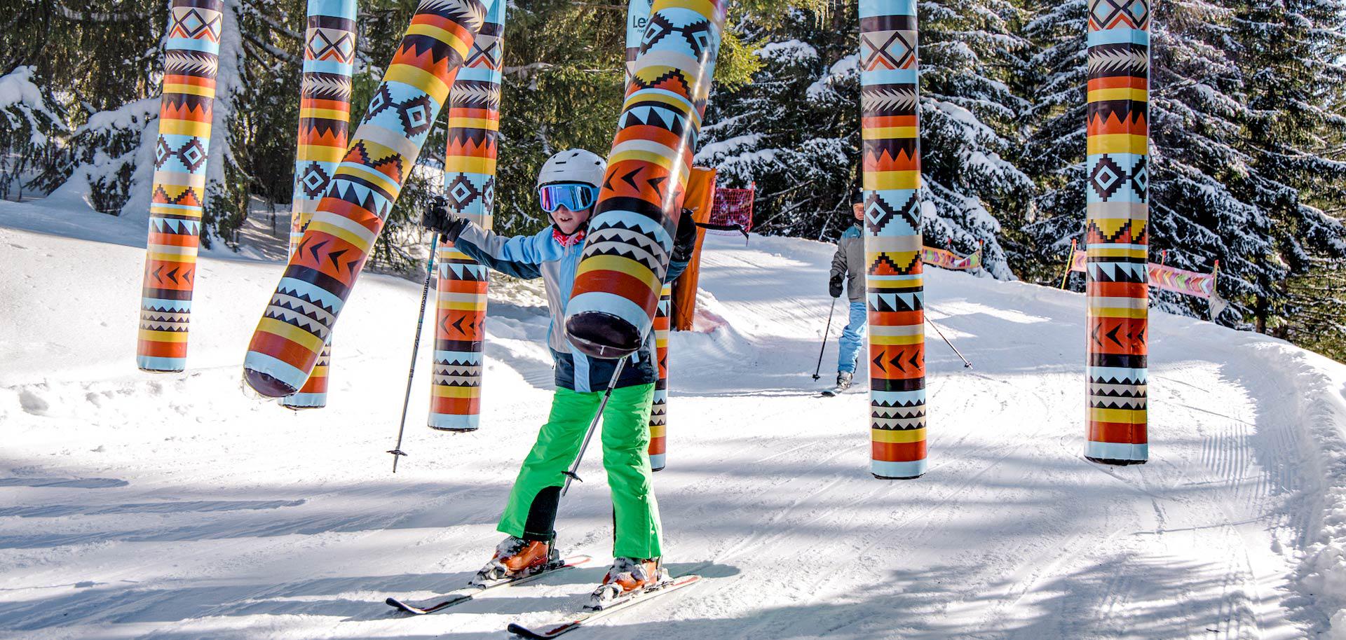 Beginner skiing in Grand Cry, Les Gets