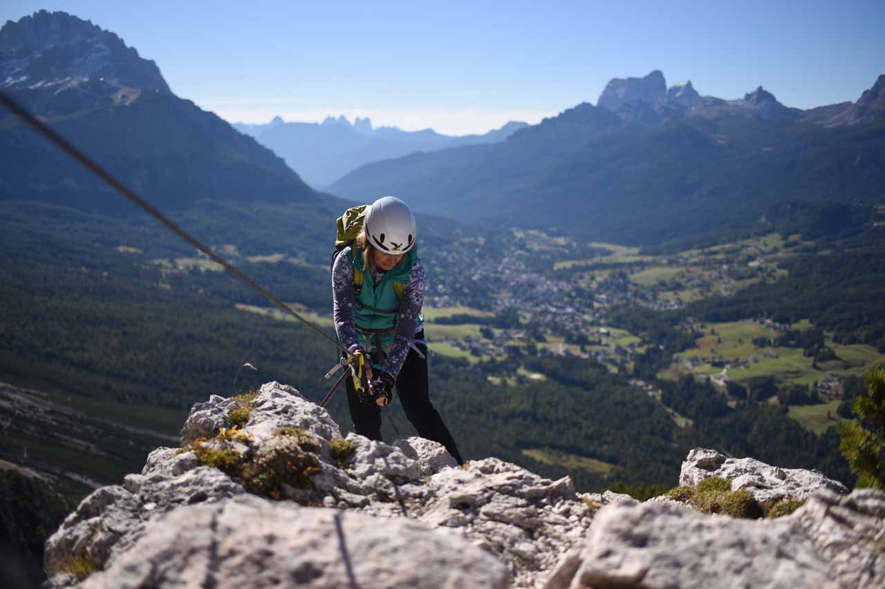 Via ferrata in Cortina in summer