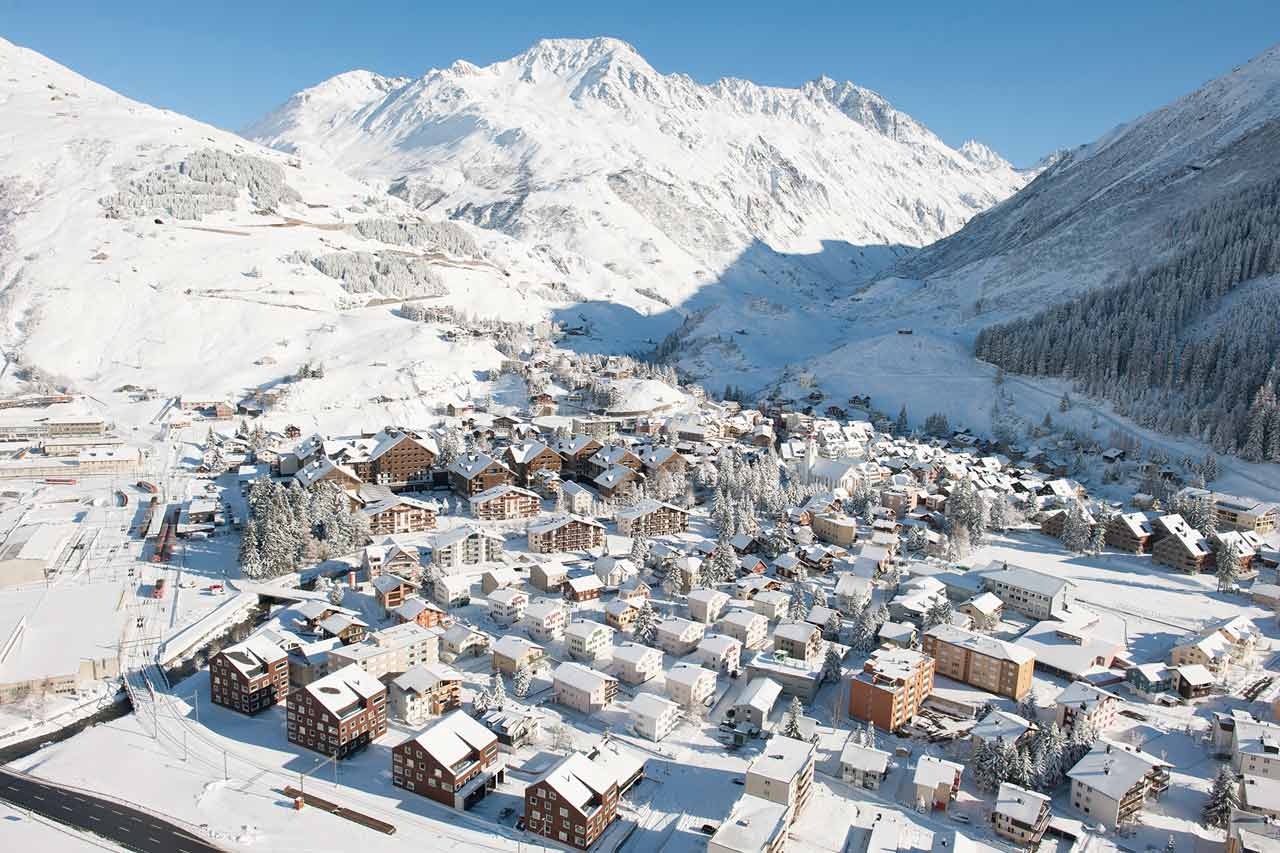 View of Andermatt ski resort