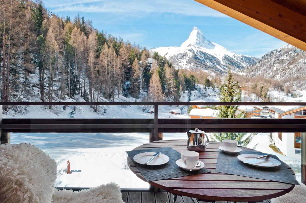 Balcony at Altesse Penthouse in Zermatt