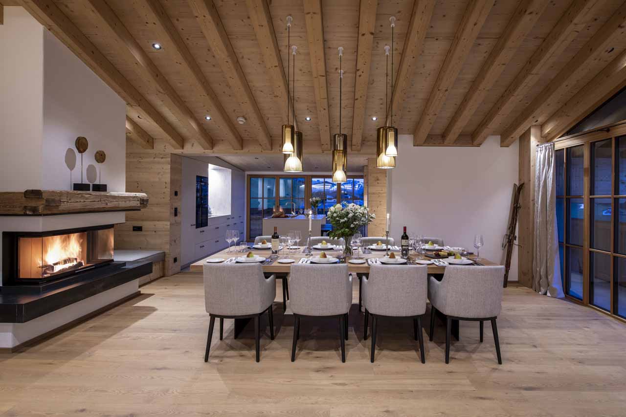 Fireplace at Brunnenhof Penthouse in Lech