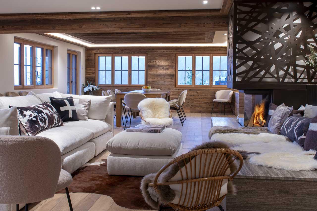 Living area of Apartment Lussy in verbier