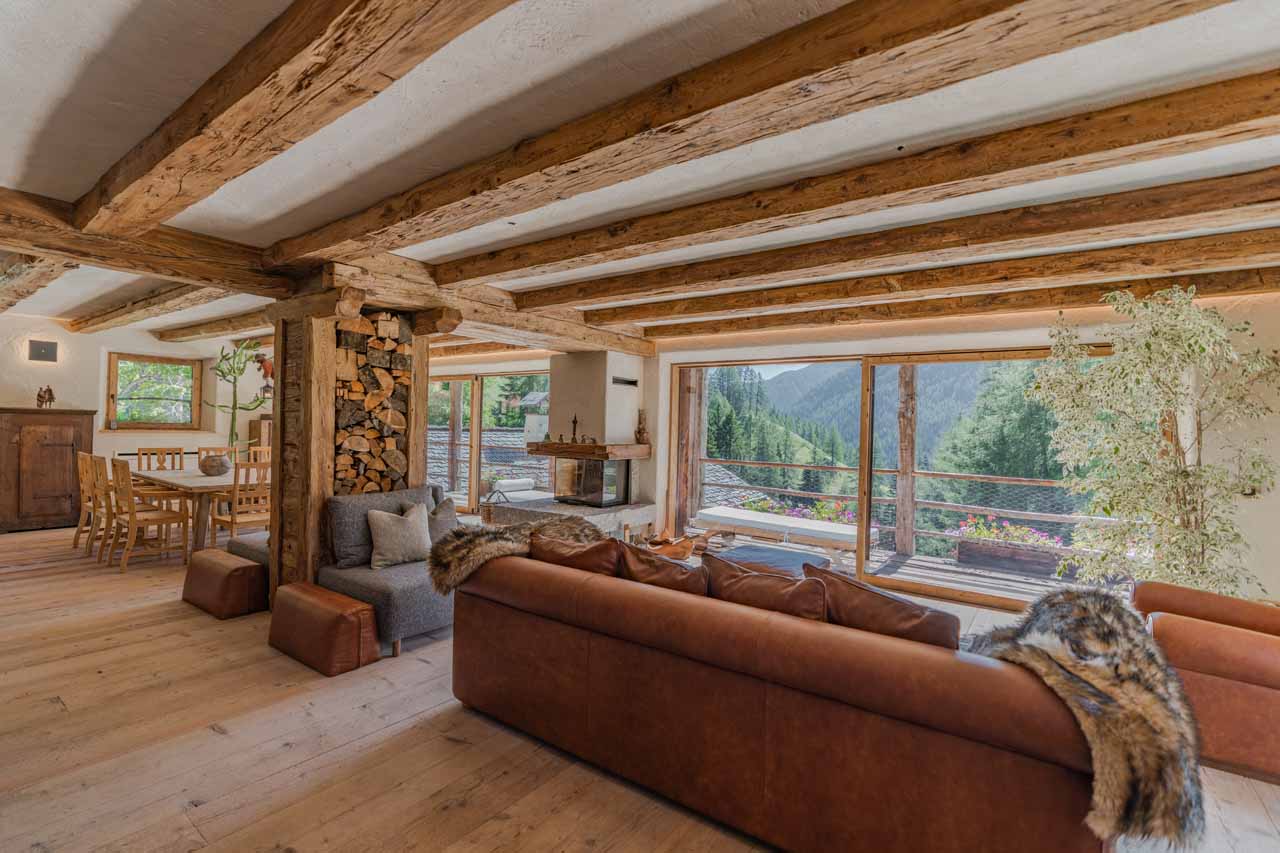 Living area at Cesa del Louf in Arabba