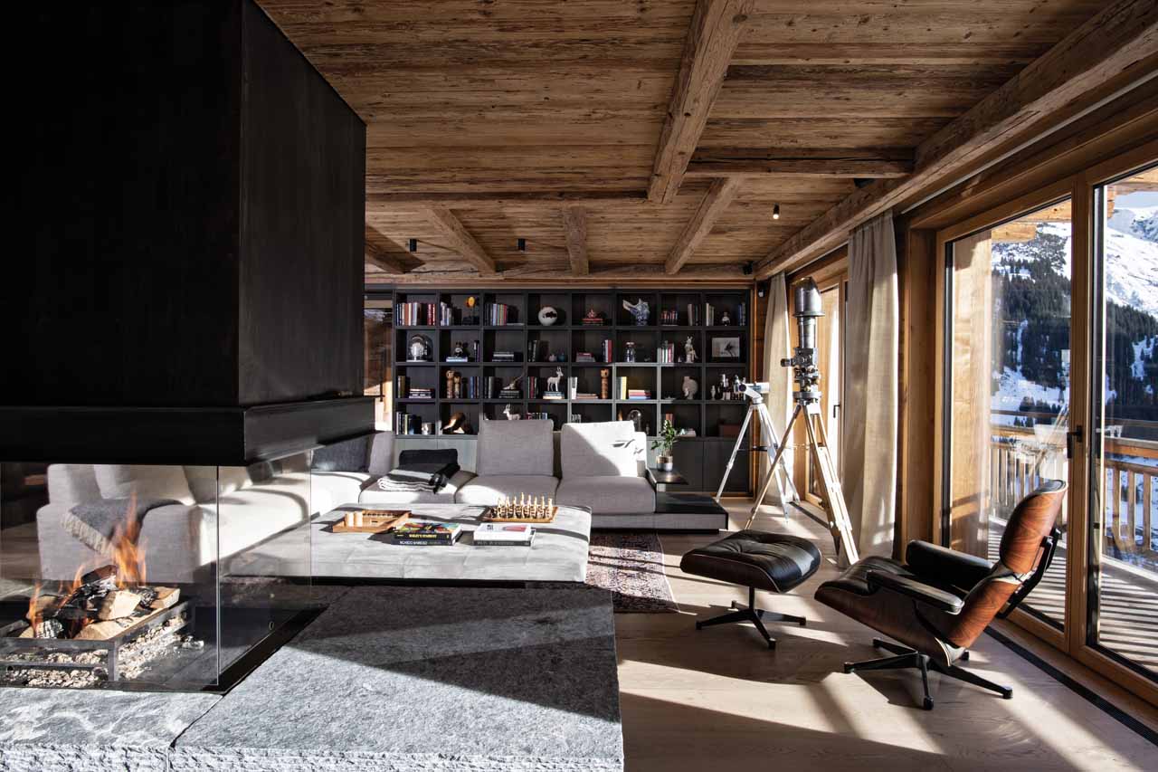 Living room at Chalet Arula 1 in Lech
