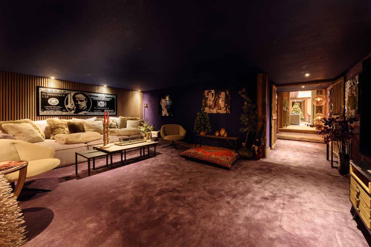 Cinema at Chalet Cheval Blanc in Meribel