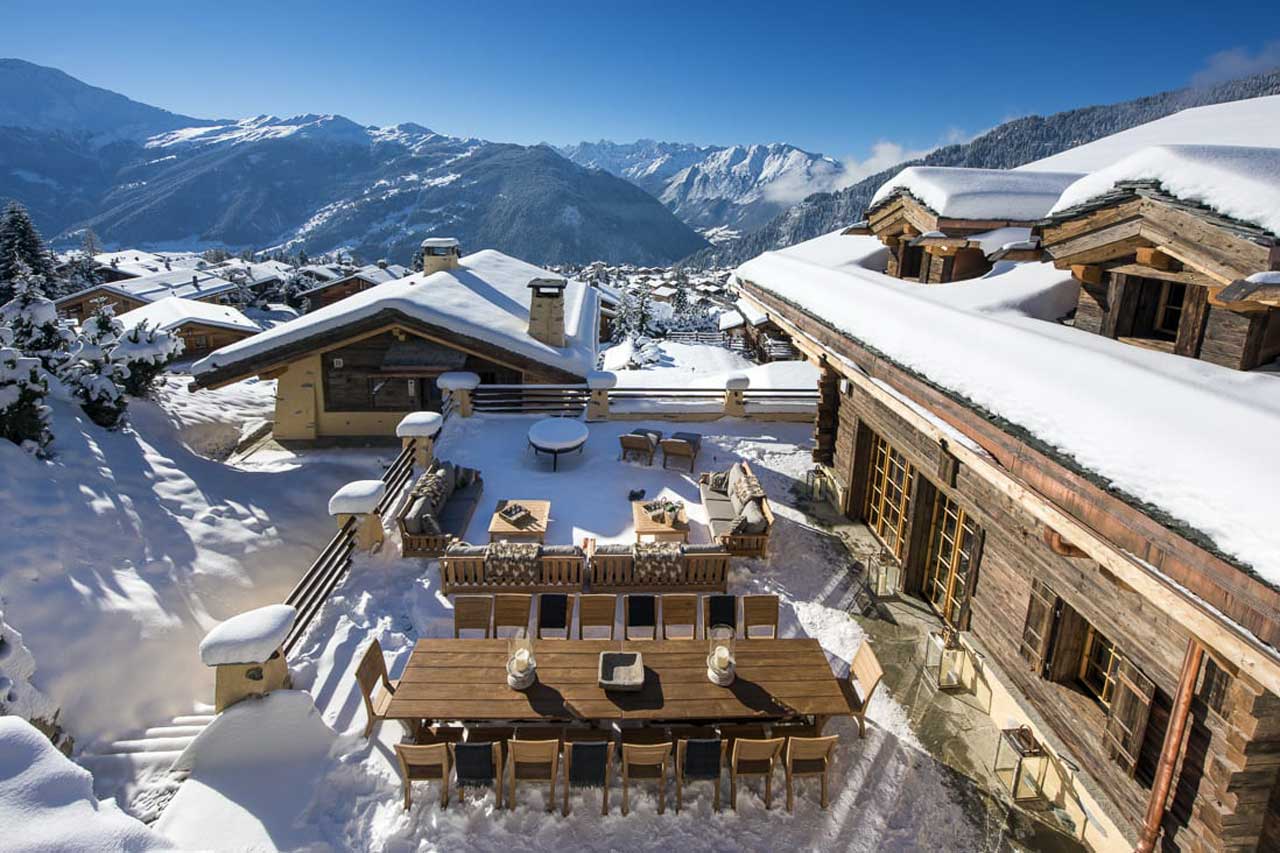 Al fresco dining at Chalet Chouqui in Verbier