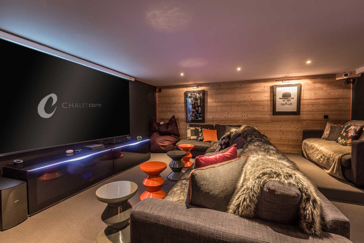 Large home cinema in Chalet Couttet in Chamonix