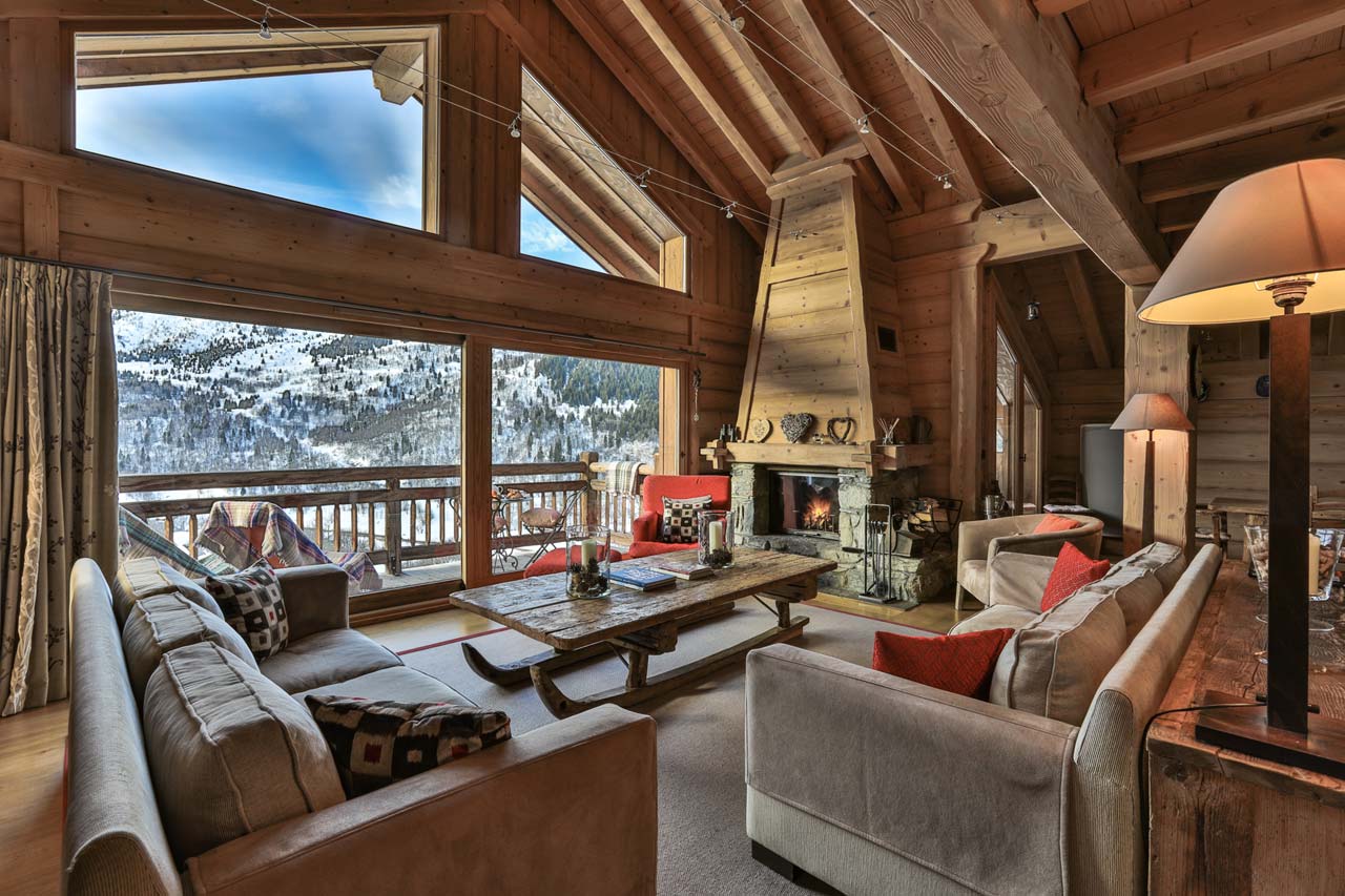 Chalet du Vallon living room in Meribel