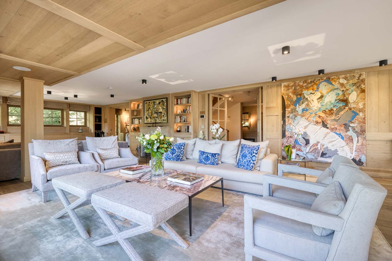 Living area at Chalet Izoard in Megeve