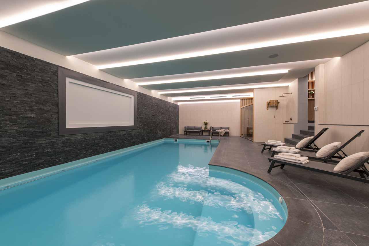 Indoor heated swimming pool at Chalet Kitsune in Val d'Isere