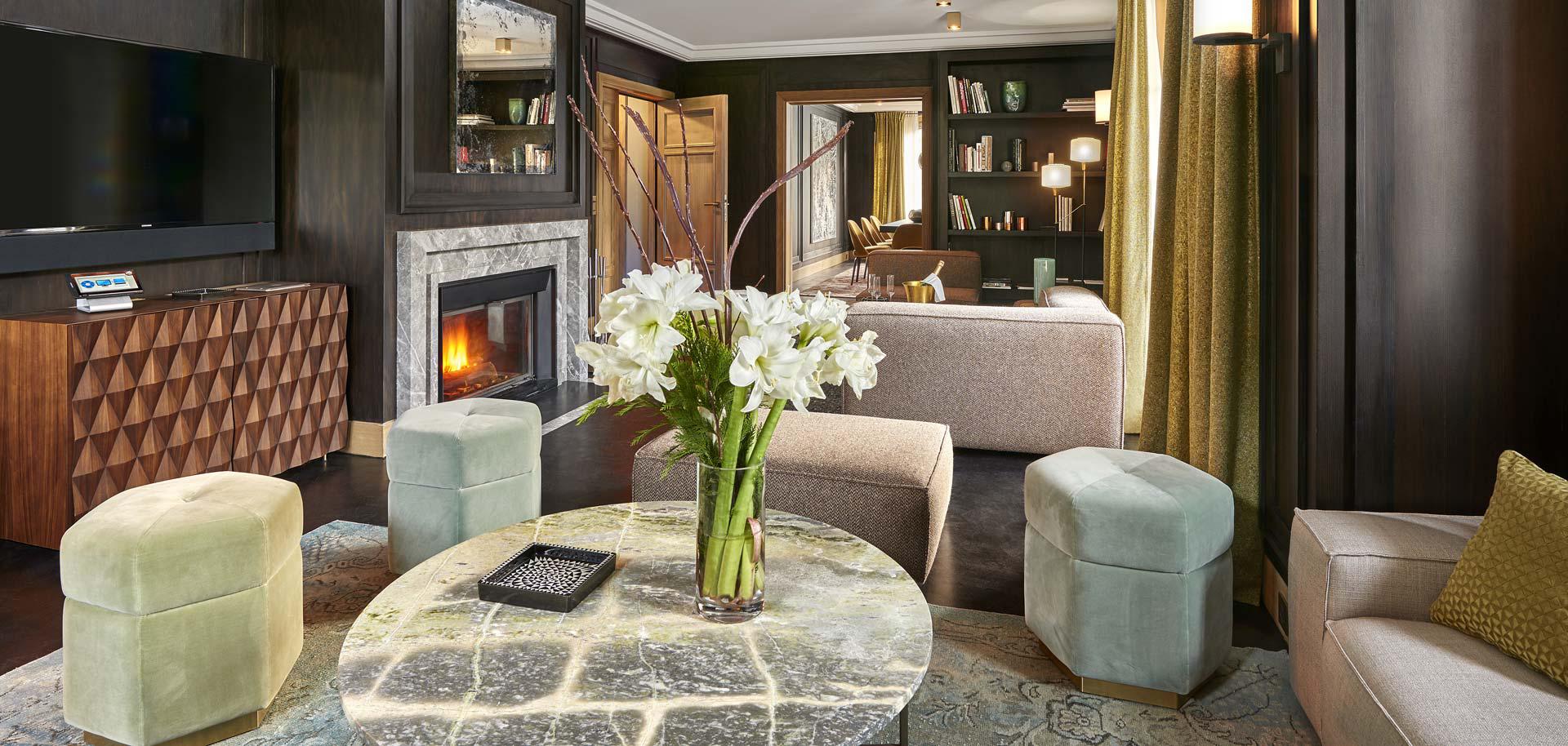 Living room of L'Amarente Chalet in Courchevel