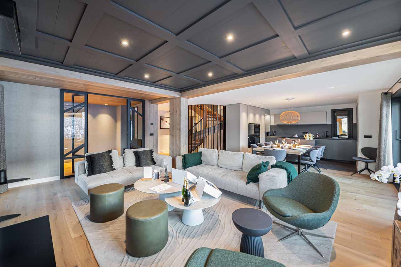 Living area at Chalet Les Morilles in Meribel