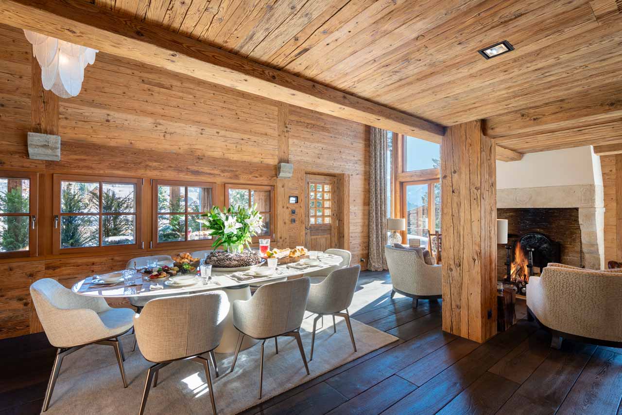 Chalet Makini dining area in Verbier