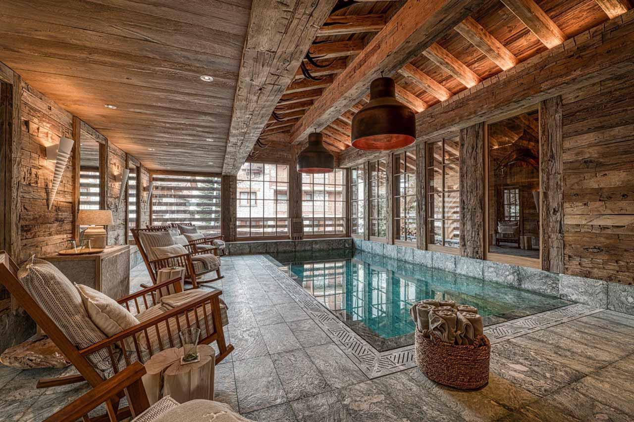 Swimming pool in Chalet Markhor, Val d'Isere