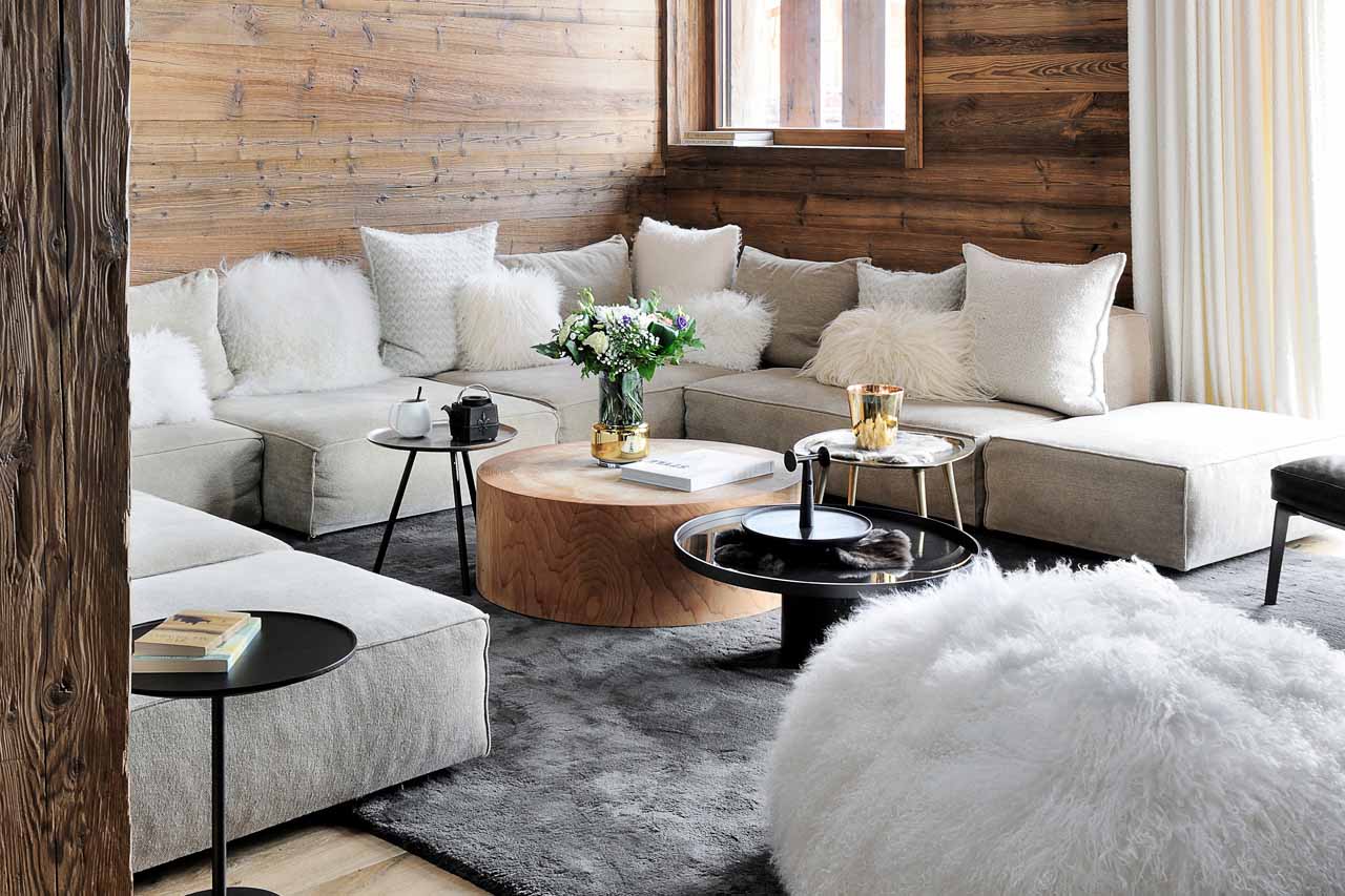 Living room at Chalet Otoctone in Megeve