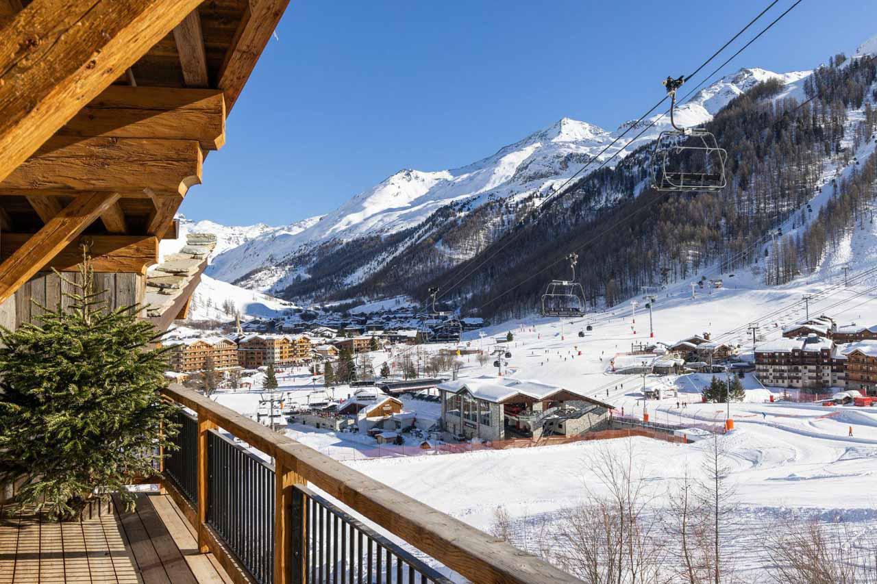 Balcony view from Chalet Ottawa in Val d'Isere