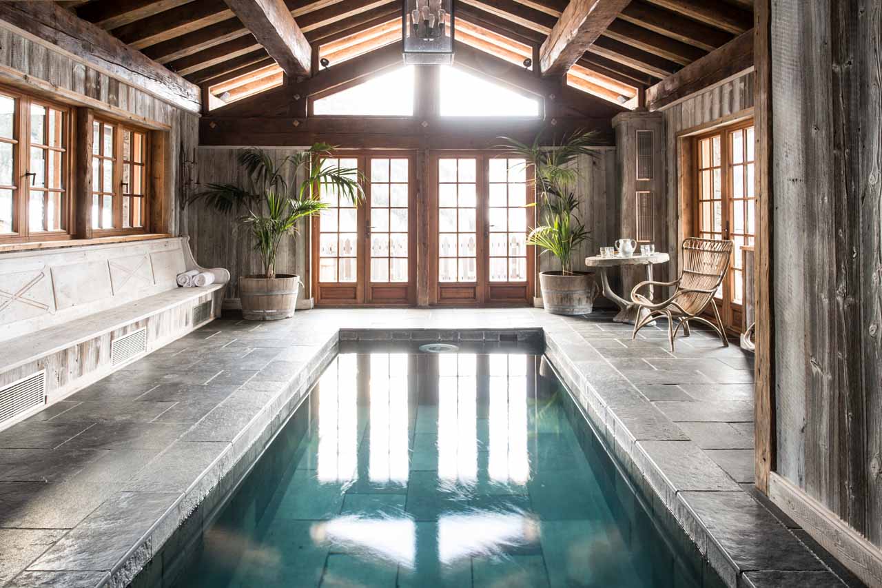 Pool views at Chalet Pelerin in Le Miroir