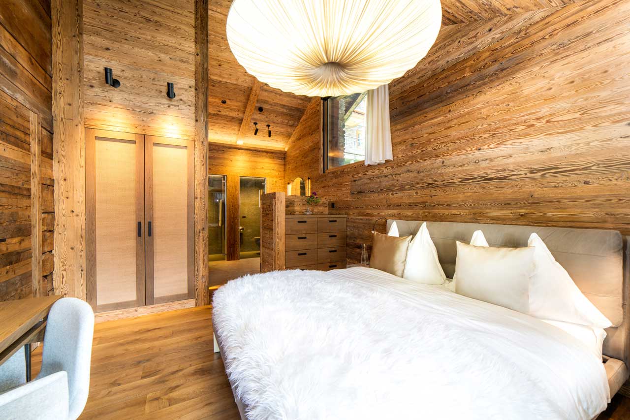 Bedroom four at Chalet Simon in Saas Fee
