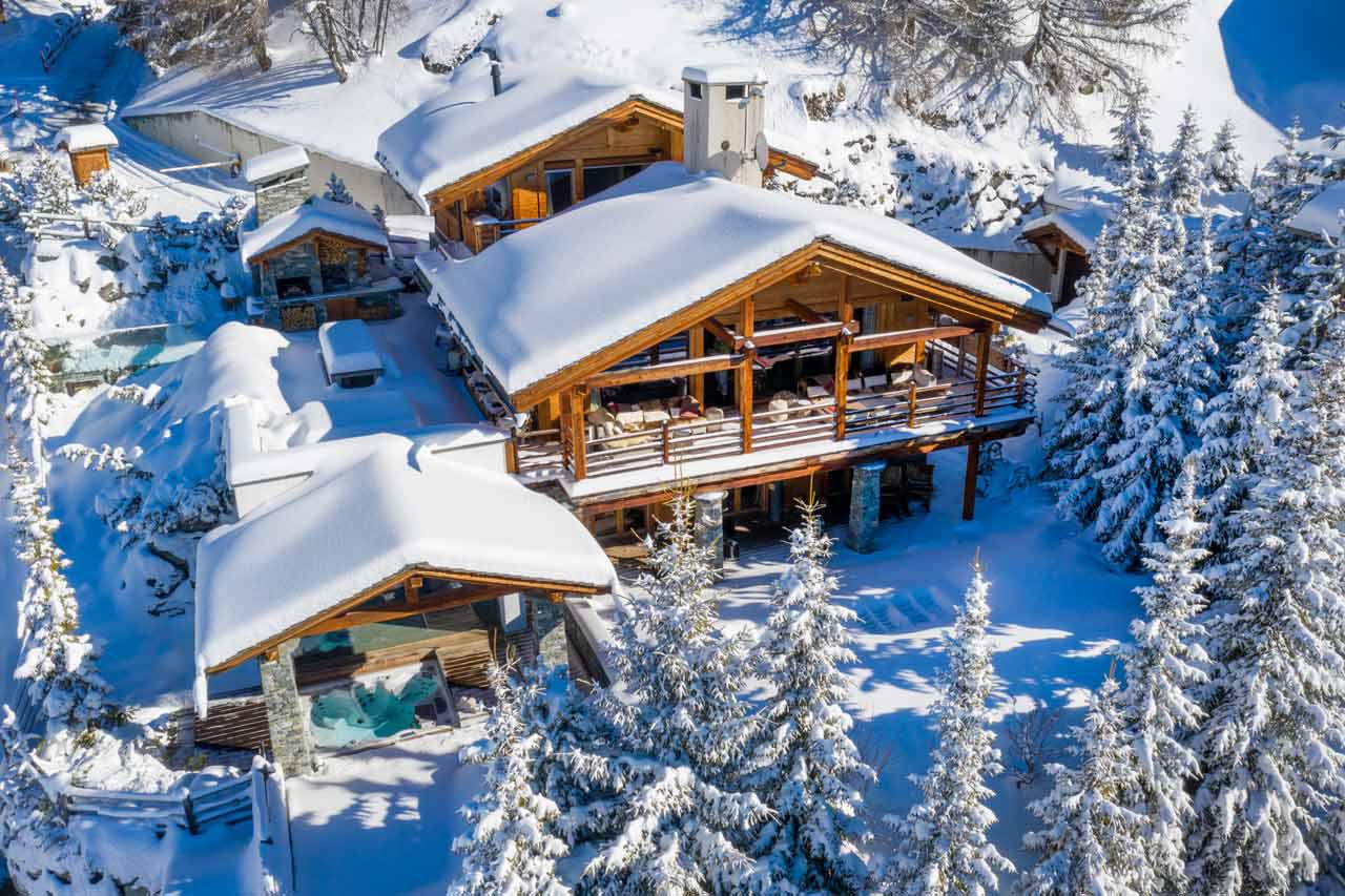 Aerial view of Chalet Spa in Verbier